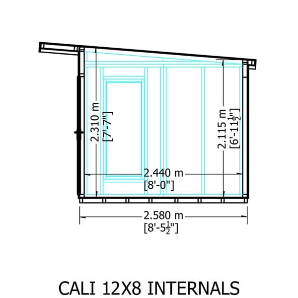 12x8 insulated Garden Studio Office Pent Roof - Best Shed