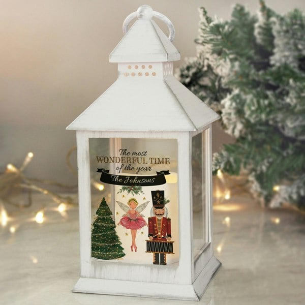 Personalised Memento Company Personalised Nutcracker White Lantern