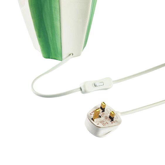 Happy Homewares Elegant Hand Painted Emerald Green Ceramic Gloss Table Lamp with Shade