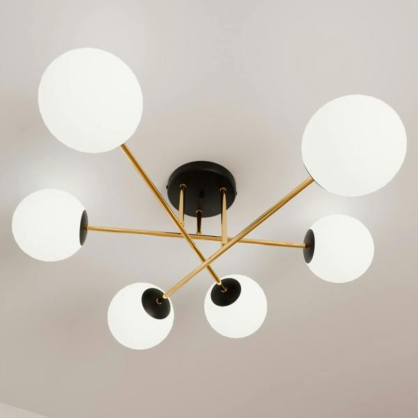 Emibig MAGNUM Ceiling lamp  6 x E14  Black, gold with White Shade