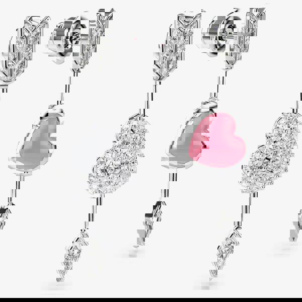 Swarovski Idyllia Rhodium Plated Reversible Arrow Heart Earrings 5749602