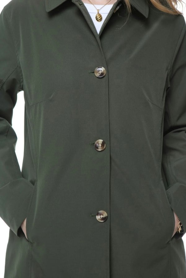 Elle Jennifer Single Breasted Basic Mac - Green