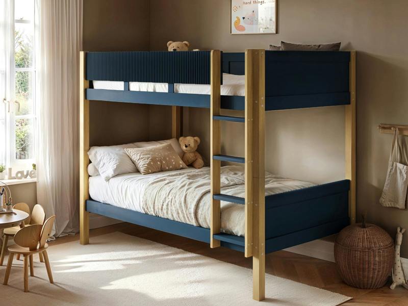 Flair Mateo Detachable Ribbed Bunk Bed White