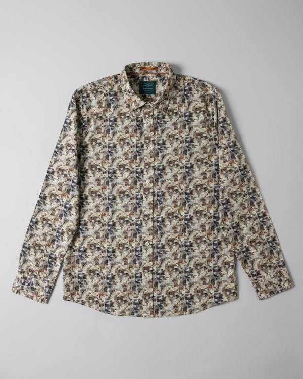 Steel & Jelly Limited Edition Stone Abstract Slim Fit Shirt