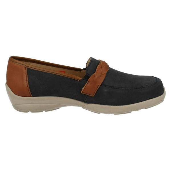DB Shoes Ladies Easy B Wide Fitting Slip On Loafers Cork