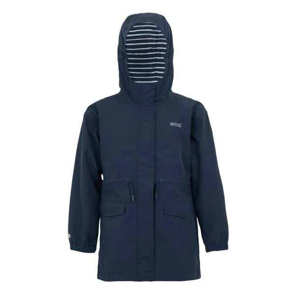 Regatta Childrens/Kids Ballina Stripe Waterproof Jacket - Navy/White