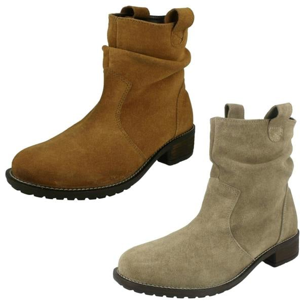 Leather Collection Ladies Leather Collection Mid Heel Slouch Boots