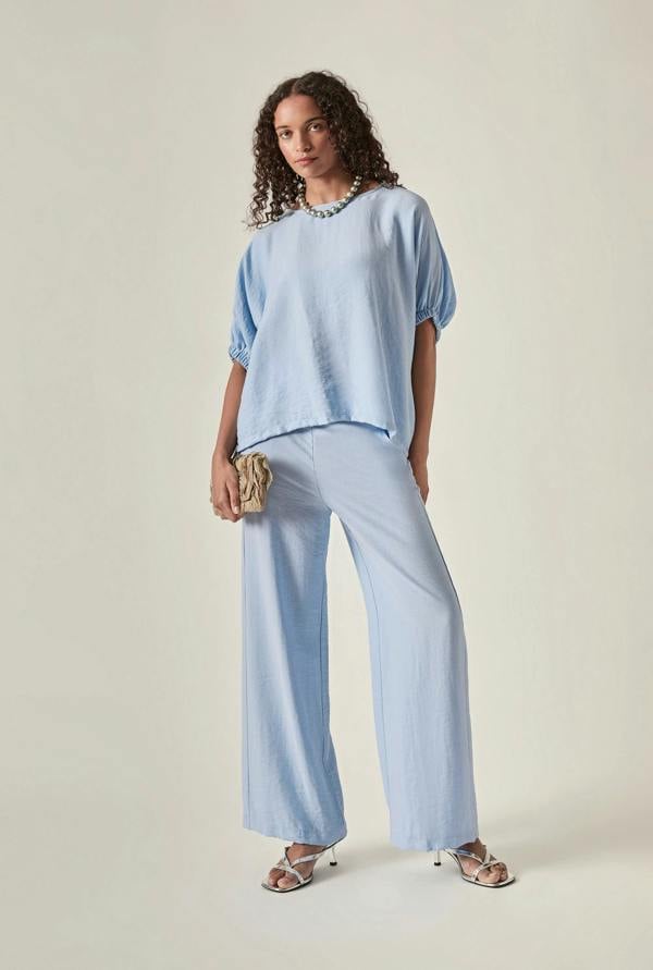 James Lakeland Relaxed Side Zip Trousers – Powder Blue