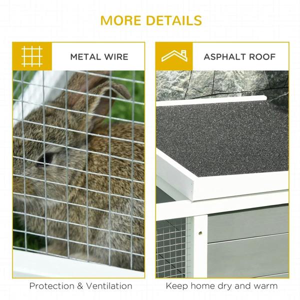 Small animal hutch detail: wire mesh walls and textured asphalt-style roof