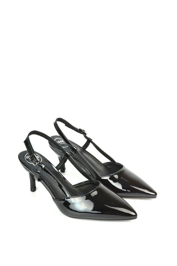 XY LONDON Mid Heel Stilettos Pointed Toe Slingback Court Shoes