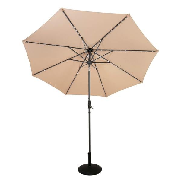 Jardi LED Tilt Parasol 2.7m With Tilt Base – Beige