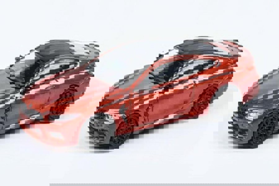 bmw m8 coupe rhd red 1:64 scale paragon 65211r