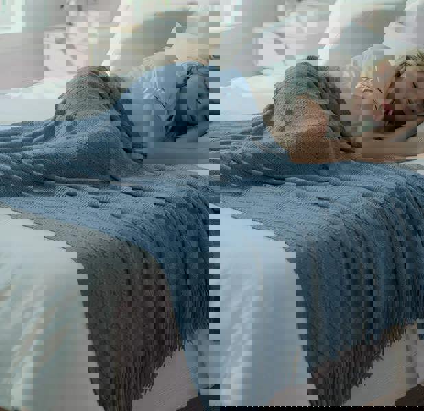 Anyhouz Anycozy Blue Faux Cashmere Throw Blanket Sofa Cover 130x230cm