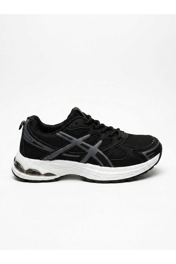 Constance Mixed Media Panelled Trainers - Black