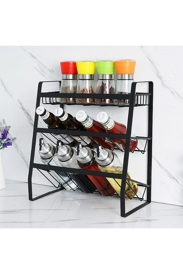 Living and Home Kitchen Freestanding 3 Tier Spice Rack Kitchen Utensils Storage Rack