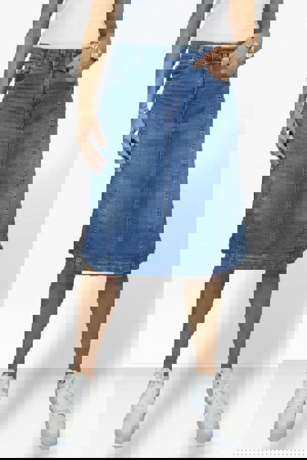 Paulo Due Women's Panelled Denim A Line Skirt