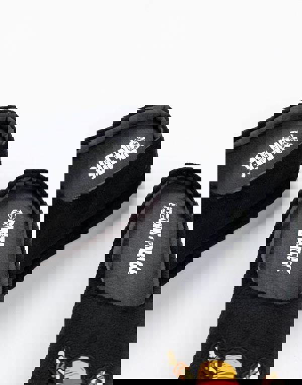 One Piece Mens Black Logo Mule Slippers