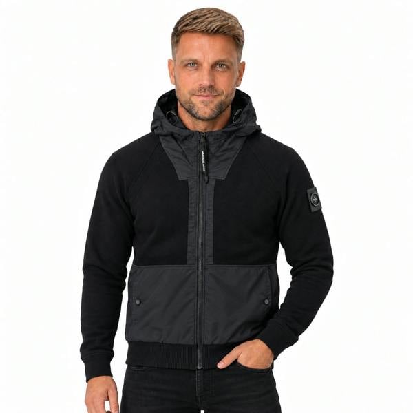 Marshall Artist Newbury Hybrid Knitted Hoodie Black