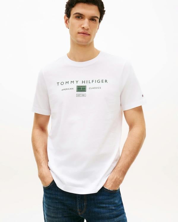 Tommy Hilfiger Brand Love Mono Stack Mens T-Shirt - White