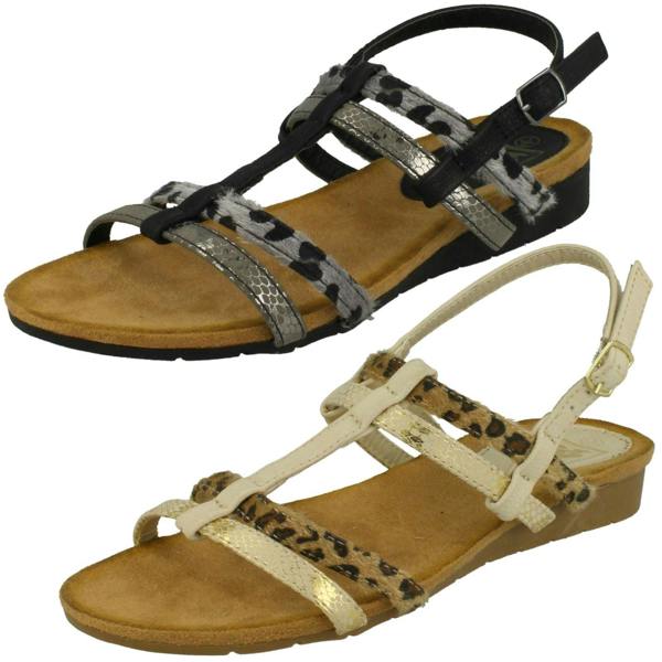 Down to Earth Ladies Down To Earth T Bar Slingback Sandals