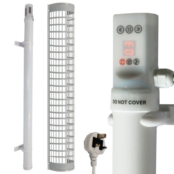 Mylek Tubular Heater 180W Low Energy - Tube 95cm And Cage Guard 91cm - Built in Digital Timer