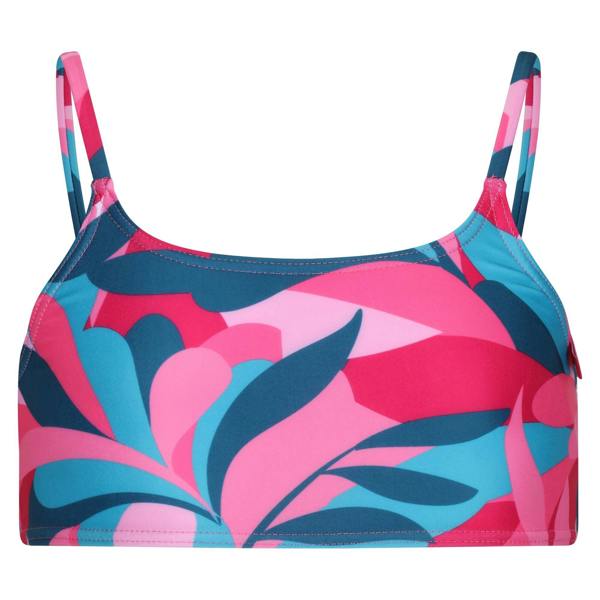 Regatta Girls Dakaria II Tropical Leaves Bikini Set - Tahoe Blue - 