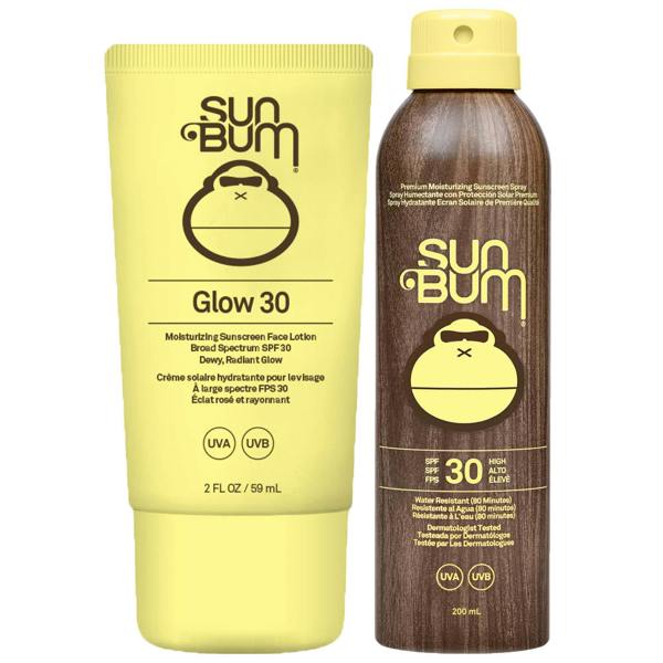 Sun Bum  Duo: Original Glow SPF30 Sunscreen Face Lotion 59ml & Original SPF30 Sunscreen Spray 200ml