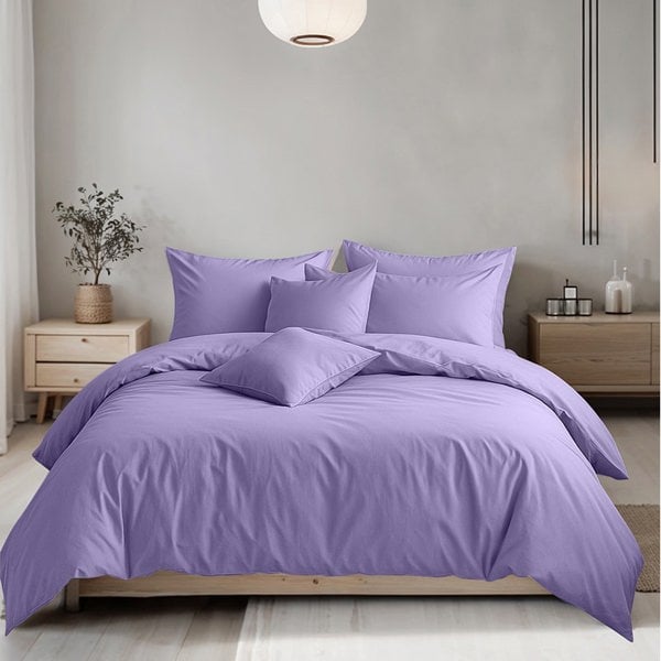 Snug City Plain Dyed Easy Care Polycotton Duvet Cover And Pillowcase/s Set Bed Linen