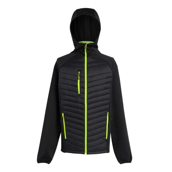 Regatta Mens Navigate Quilted Hybrid Jacket - Black/Lime Green - 