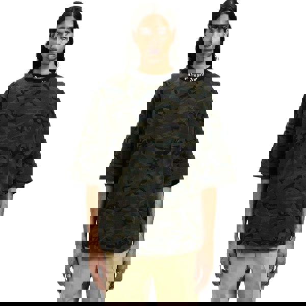 Palm Angels Camo Classic Logo Oversize Tee Military XS