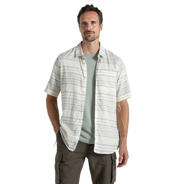 Craghoppers Mens Cartwright Stripe Short-Sleeved Shirt - Lichen Green