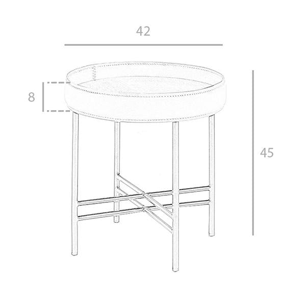 Angel Cerdá Round Corner Table in Eco-leather, Walnut and Black Steel 2059