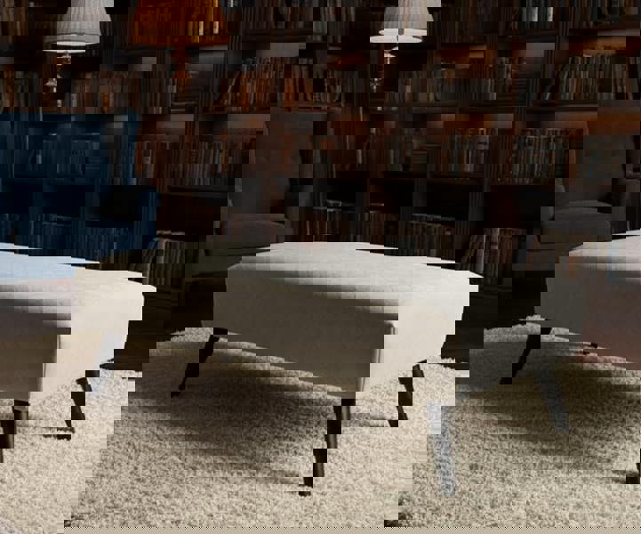 Creamy off-white stitched footstool bench with hidden storage UK - ISTOOLS