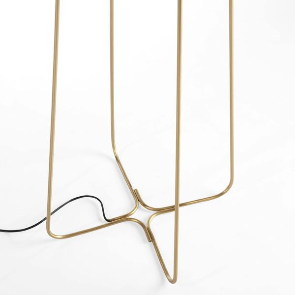 Angel Cerdá Floor Lamp Golden Steel and White Glass 8047