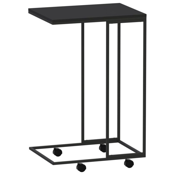 Berkfield Side Table with Wheels Black 40x30x63.5 cm Engineered Wood