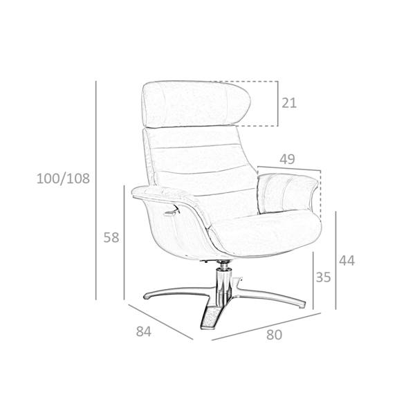 Angel Cerdá Reclining swivel armchair in brown leather 5083