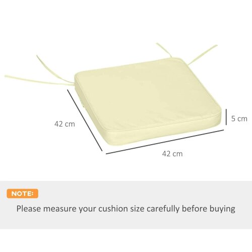 Bobobiy Set of 6 Pcs Chair Cushion, 42Lx42Wx5T cm-Cream White