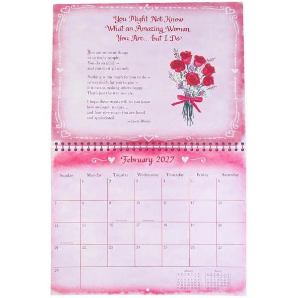 I Love You Mum A4 Calendar 2027, Wall Calendars, Month To View, Family, Gift