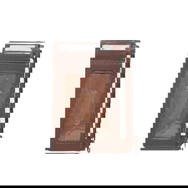 Assots London 'LYNN' Brown Real Leather Slim Credit Cardholder Case