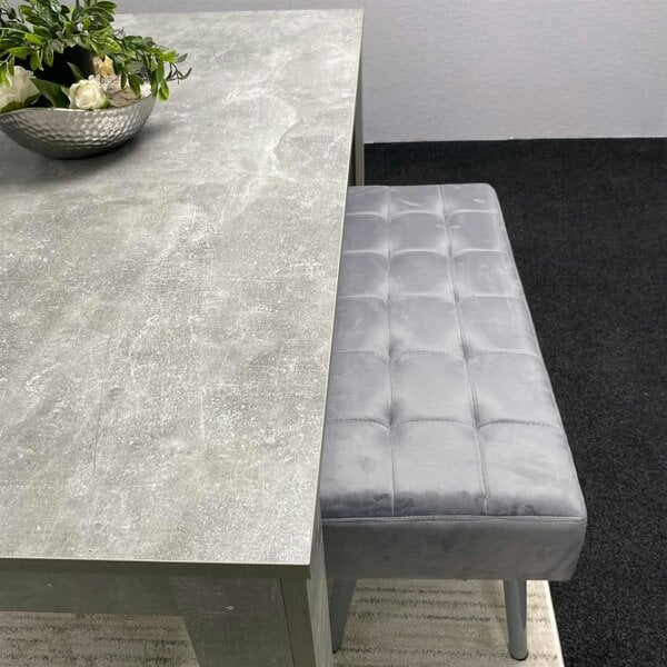 Kosy Koala Grey Wooden Dining Table Set with 2 Grey Chairs and Benches - Dining Kitchen Room Furniture