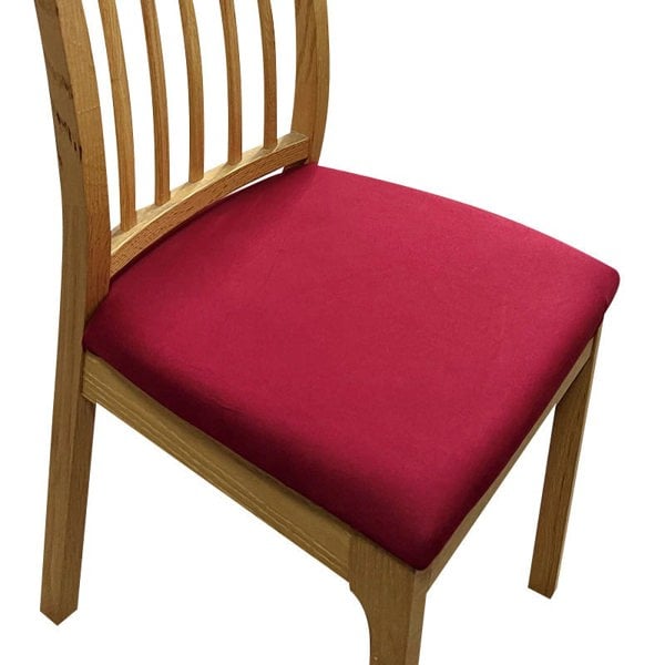 Anyseat Chair Cover Maroon Red Plain No Print Stretch Seat Cover for Home Dinning Kitchen Washable Removable
