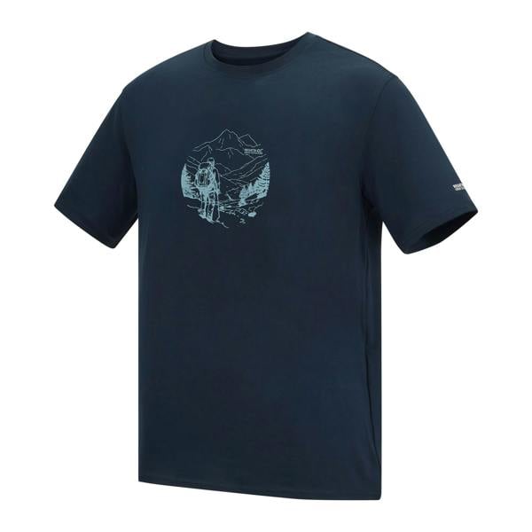 Regatta Mens Fingal Line Art Stretch T-Shirt - Navy - 