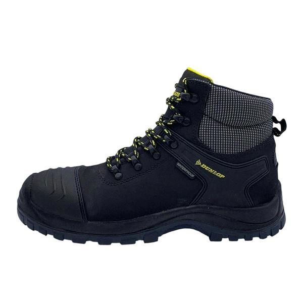 Dunlop Mens Nova Logo Leather Steel Toe Cap Safety Boots - Black - 