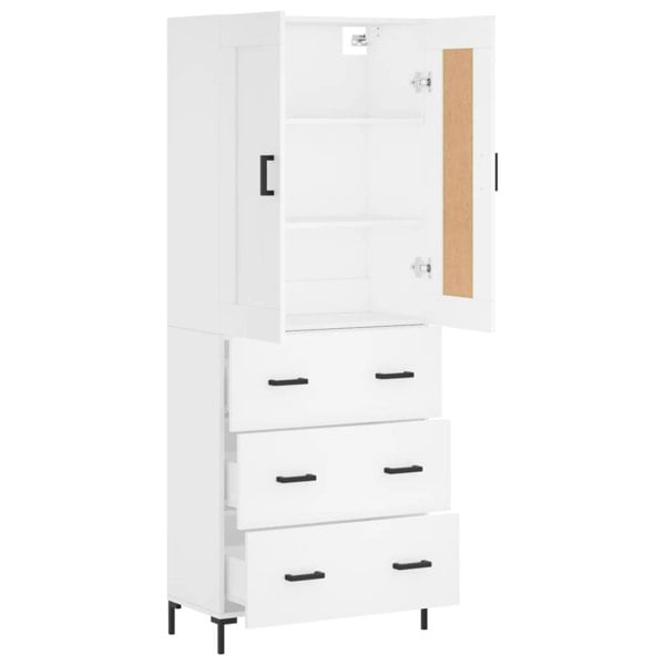 Berkfield Highboard White 69.5x34x180 cm Engineered Wood