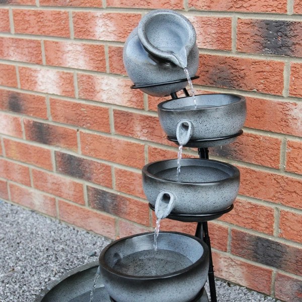 Monstershop Grey 4 Tier Spilling Bowls Water Feature