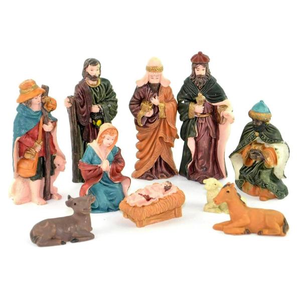 Wooden Nativity Figures and Background Display Set, Indoor Christmas Décor for Shelves and Mantels image 1