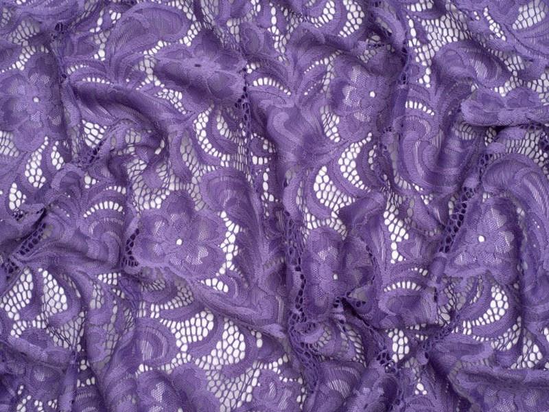 Minerva Core Range Scallop Edge Stretch Lace Fabric - Flowers Design Dressmaking Fabric, 145 cm / 58" Wide - per metre