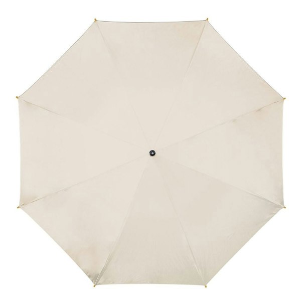 Off White Wood Stick Walking Umbrella Top Canopy