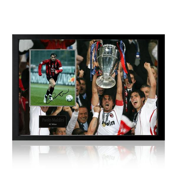 Paolo Maldini signed AC Milan Iconic Frame