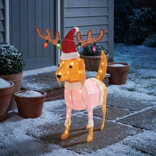 Garden Greatness Festive LED Light-Up Dog Decoration